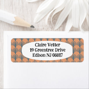 Teal and Orange Fans Return Address Label