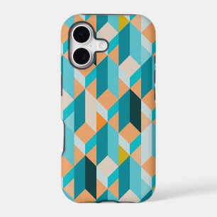 Teal And Orange Shapes Pattern