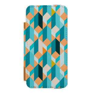 Teal And Orange Shapes Pattern Incipio Watson™ iPhone 5 Wallet Case