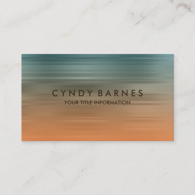 Teal and Orange Stripe Business Card (Front)