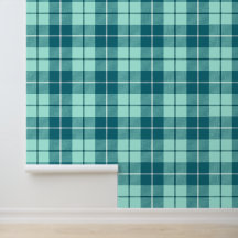 Teal And Pastel Teal Tartan Plaid