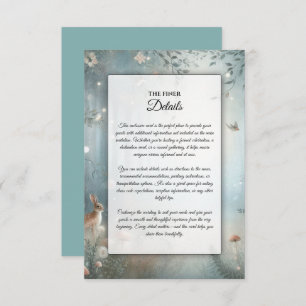 Teal and Peach Enchanted Forest Wedding Enclosure Card
