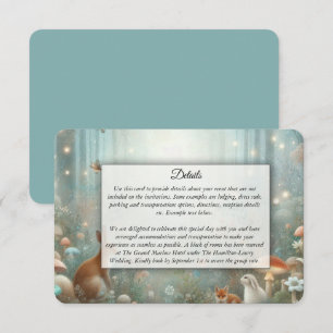 Teal and Peach Enchanted Forest Wedding Enclosure Card