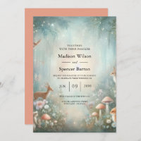 Teal and Peach Enchanted Forest Wedding