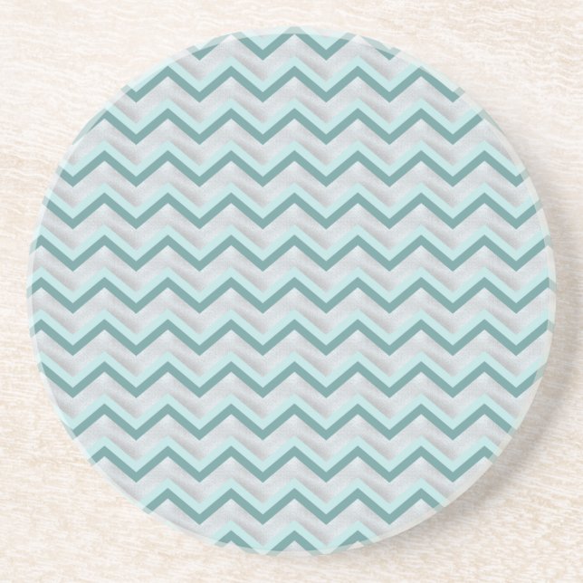 Teal and Pearls ZigZag Coaster (Front)