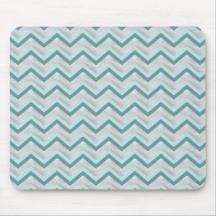 Teal and Pearls ZigZag Mouse Pad