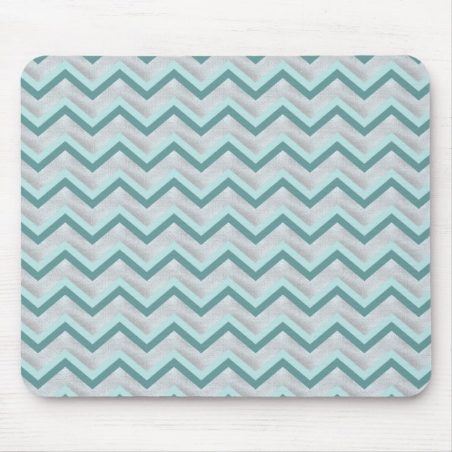 Teal and Pearls ZigZag Mouse Pad (Front)