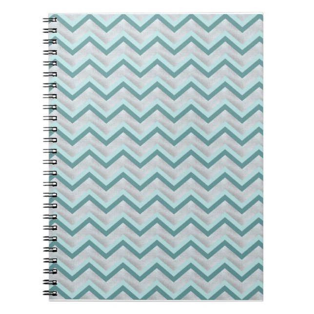 Teal and Pearls ZigZag Notebook (Front)
