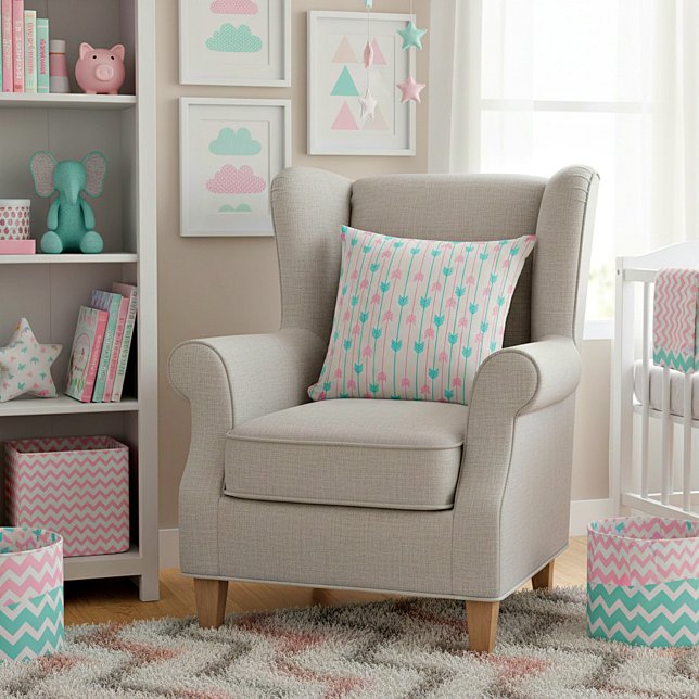 Teal and pink arrows cushion (Creator Uploaded)