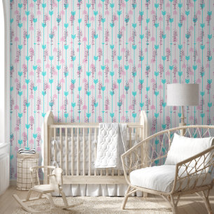 Teal and pink arrows personalised wallpaper