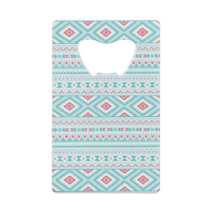 Teal and Pink Aztec Tribal Pattern