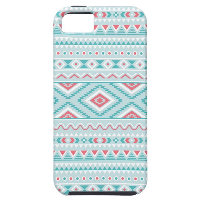 Teal and Pink Aztec Tribal Pattern Case-Mate iPhone Case (Back)