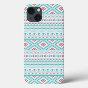 Teal and Pink Aztec Tribal Pattern iPhone 13 Case