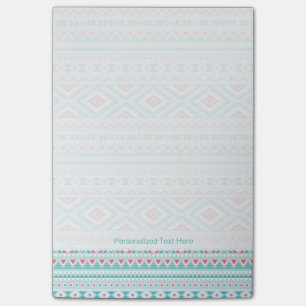 Teal and Pink Aztec Tribal Pattern Post-it Notes