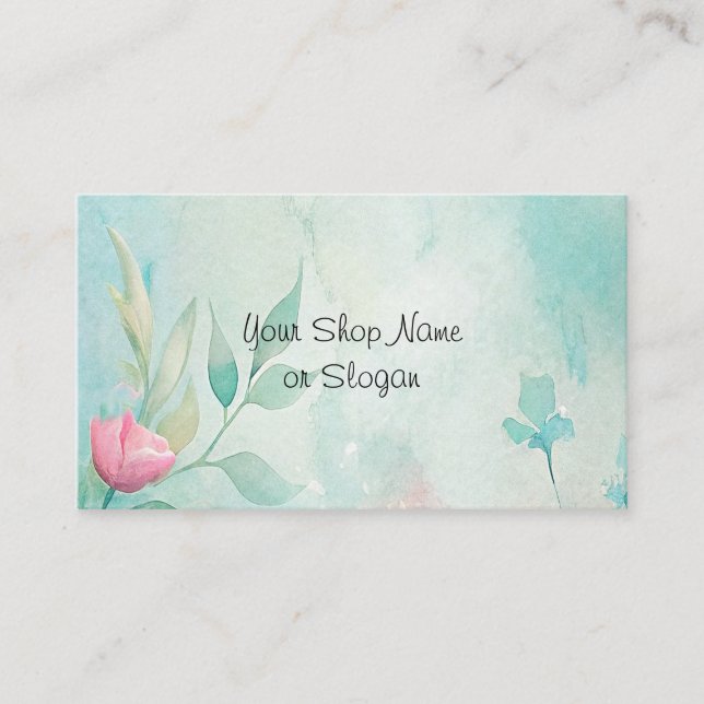 Teal and Pink Business Card (Front)