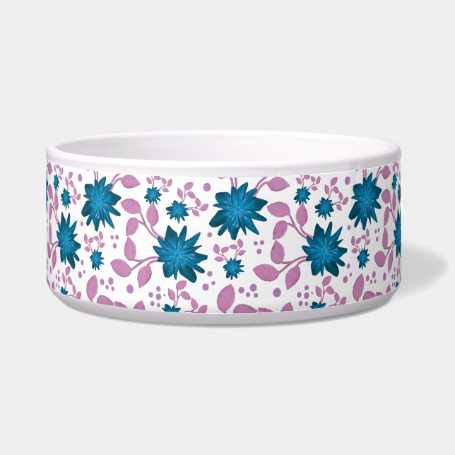 Teal and Pink Floral Pattern | Modern Botanical  (Front)