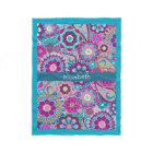 Teal and Pink Floral Pattern with Custom Baby Name