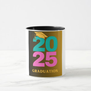 Teal and Pink Graduation Year 2025 Mug