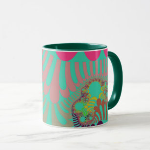 Teal and Pink Mod Mug