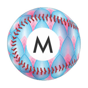 Teal And Pink Petal Pattern Baseball