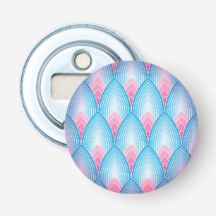 Teal And Pink Petal Pattern Bottle Opener