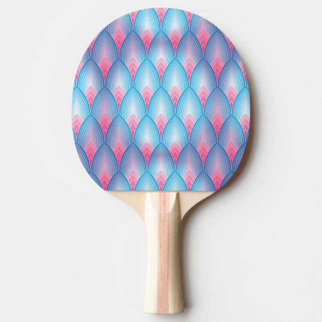 Teal And Pink Petal Pattern Ping Pong Paddle (Front)
