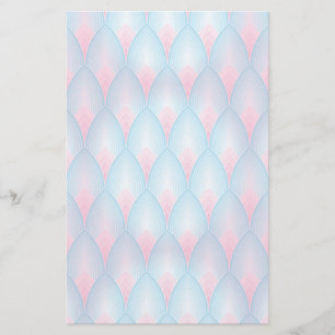 Teal And Pink Petal Pattern Stationery