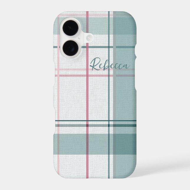 Teal and Pink Striped Plaid (Back)