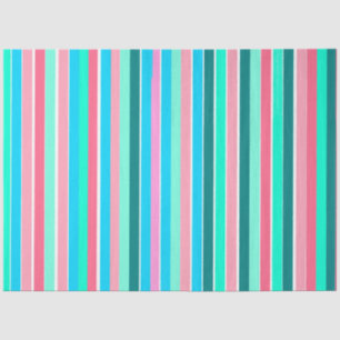 Teal and Pink Stripes Tissue Paper
