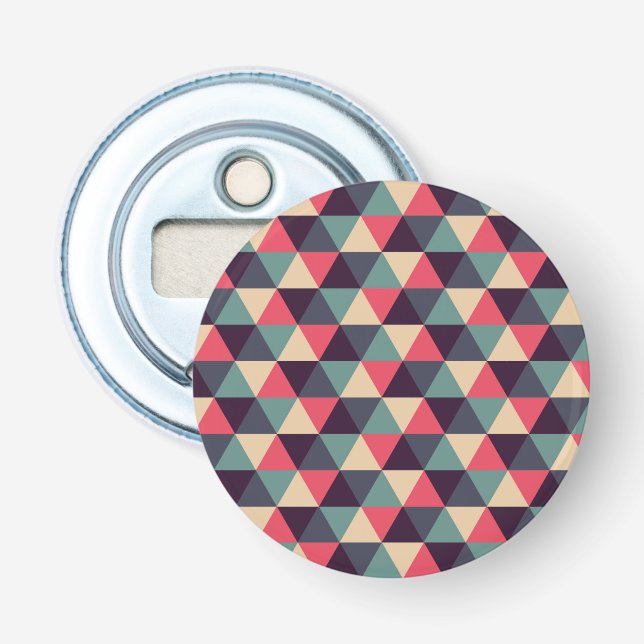 Teal And Pink Triangle Pattern Bottle Opener (Front)