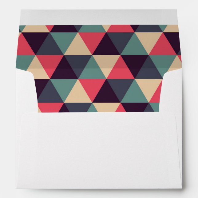 Teal And Pink Triangle Pattern Envelope (Back (Bottom))