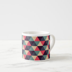 Teal And Pink Triangle Pattern Espresso Cup