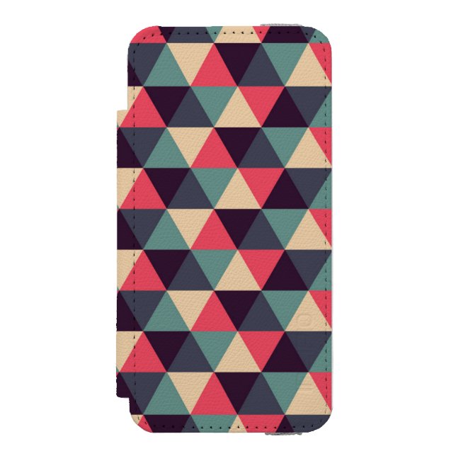 Teal And Pink Triangle Pattern Incipio iPhone Wallet Case (Folio Front)