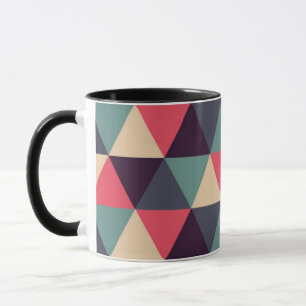 Teal And Pink Triangle Pattern Mug