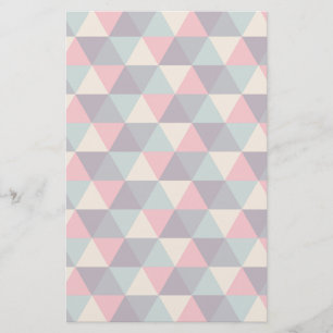 Teal And Pink Triangle Pattern Stationery