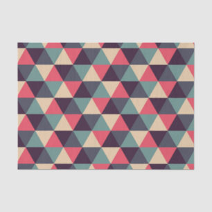 Teal And Pink Triangle Pattern Tissue Paper