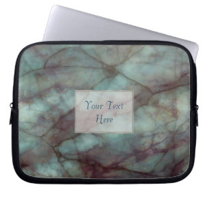 Teal and Purple Fluorite Marble Laptop Sleeve