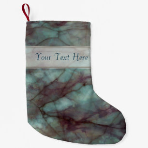 Teal and Purple Fluorite Marble Small Christmas Stocking