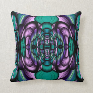 Teal and Purple Fractal Design American MoJo Pillo Cushion
