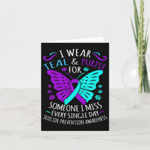 Teal And Purple Happy Suicide Awareness Support Gr Card
