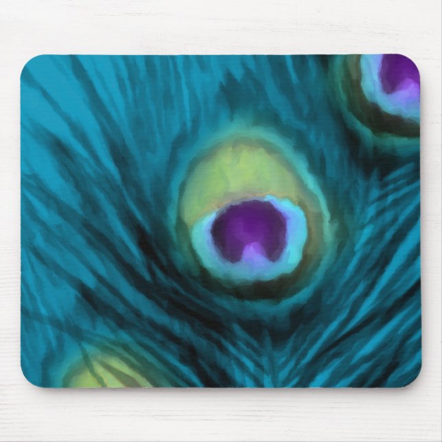 Teal and Purple Peacock Set 1110-1111 Mouse Pad (Front)
