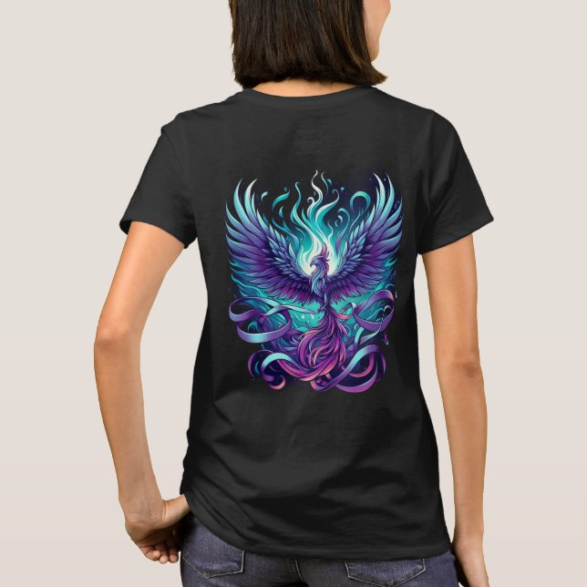Teal and Purple Phoenix Shirt – Symbol of ST-Shirt (Back)