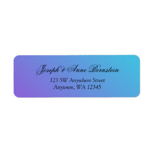 Teal and Purple Return Address Label