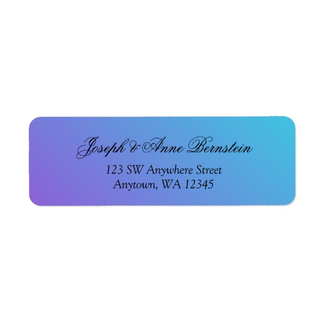 Teal and Purple Return Address Label (Front)