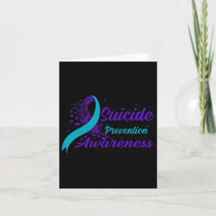 Teal And Purple Ribbon Semicolon Suicide Preventio Card