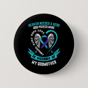 Teal And Purple Ribbon Suicide Awareness Shirt God 6 Cm Round Badge