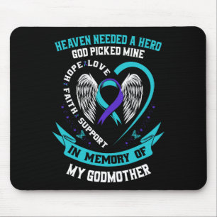 Teal And Purple Ribbon Suicide Awareness Shirt God Mouse Pad