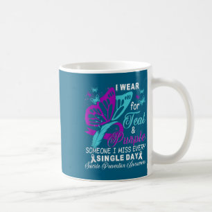 Teal And Purple Ribbon Suicide Prevention Awarenes Coffee Mug