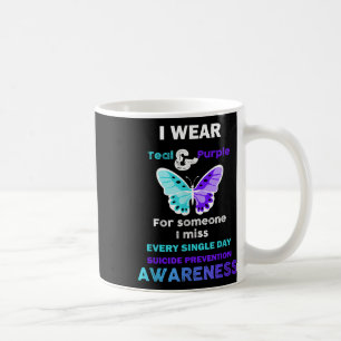 Teal And Purple Ribbon Suicide Prevention Awarenes Coffee Mug