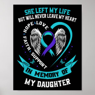 Teal And Purple Suicide Awareness Daughter Memoria Poster